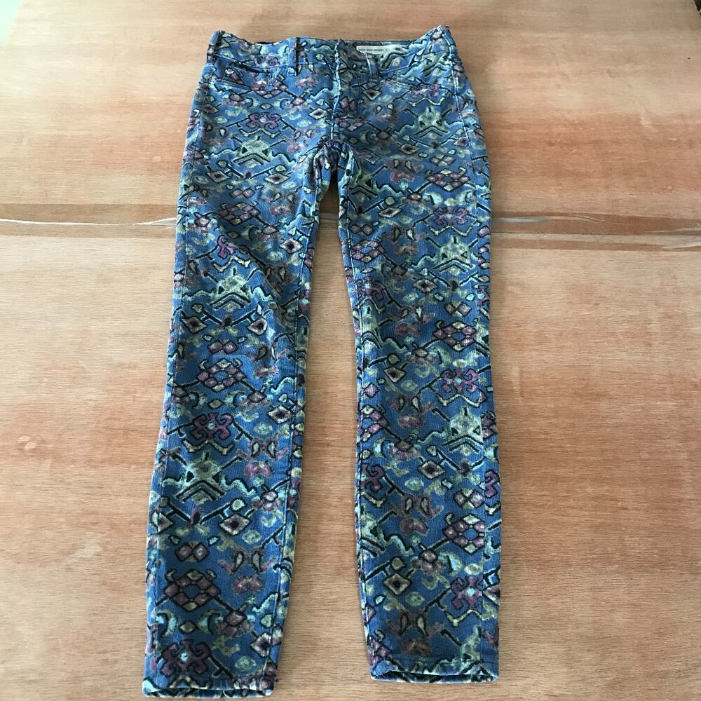 Pilcro and the Letterpress Blue Multi-Color Skinny Pants